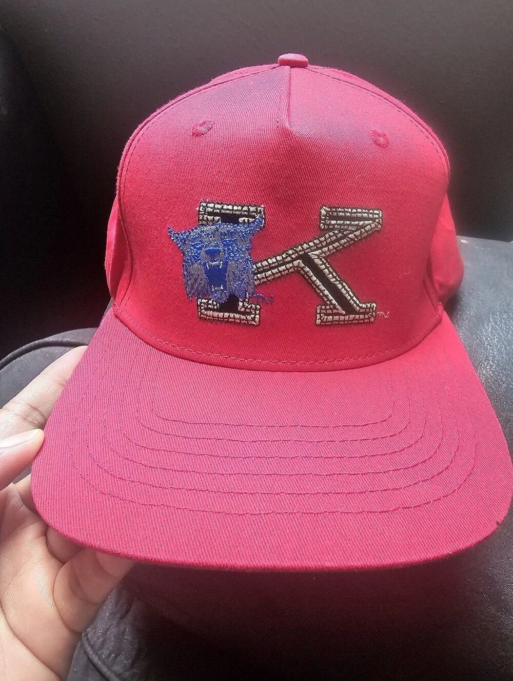 Mitchell & Ness Kids Hot Pink Cap with Blue Panther and Silver 'K' Patch